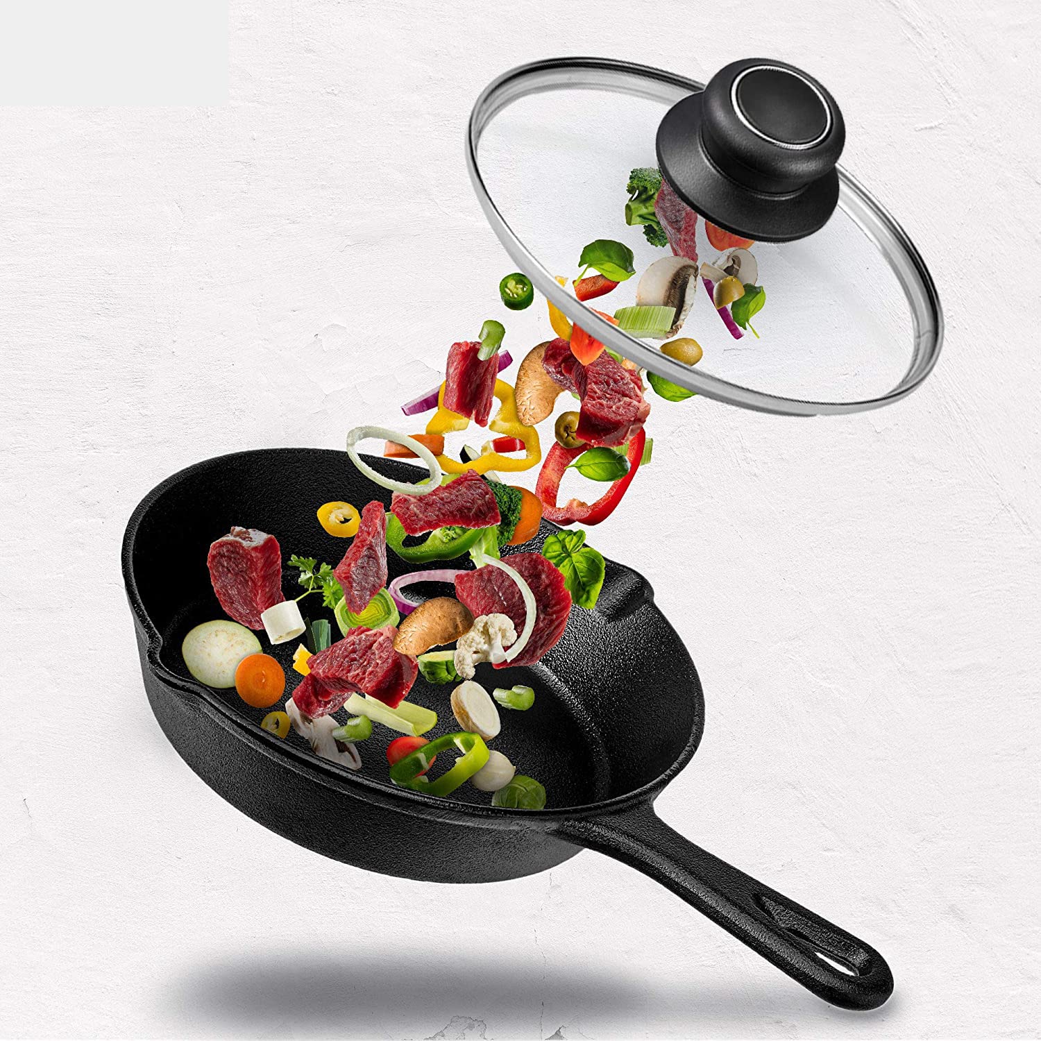 8 Inch Glass Lid for Frying Pan Lid, Fry Pan Lid, Skillet Lid, Pan Lid with Handle Compatible with Lodge 8 Inch Cast Iron Skillet - Glass Cover, 8", Clear - Image 6