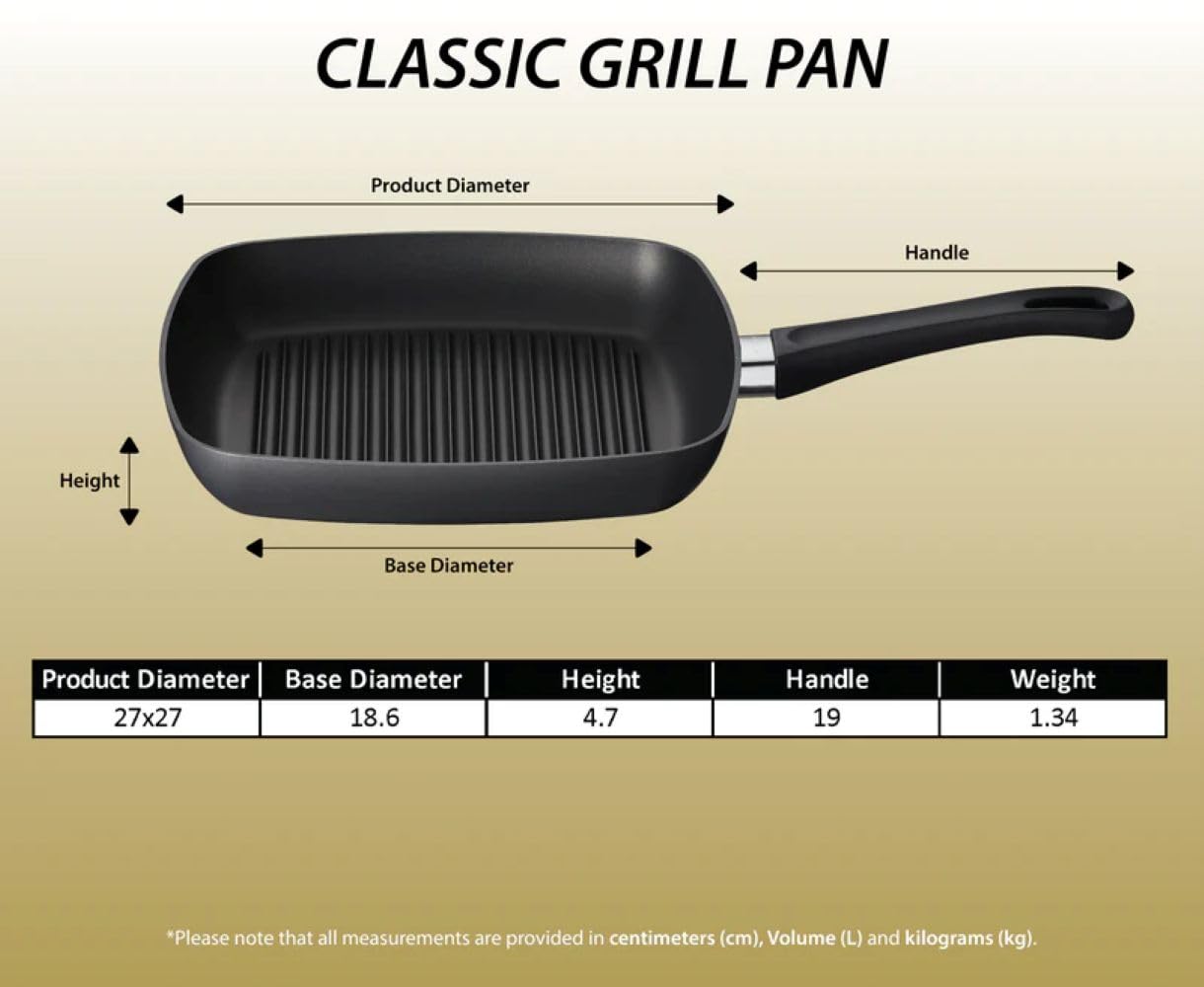 Scanpan Classic 10-1/2-inch Nonstick Square Grill Pan - Compatible with Gas and Electric Stovetops, Metal Utensil Safe, Oven Safe to 500°F, Dishwasher Safe, Black - Image 3