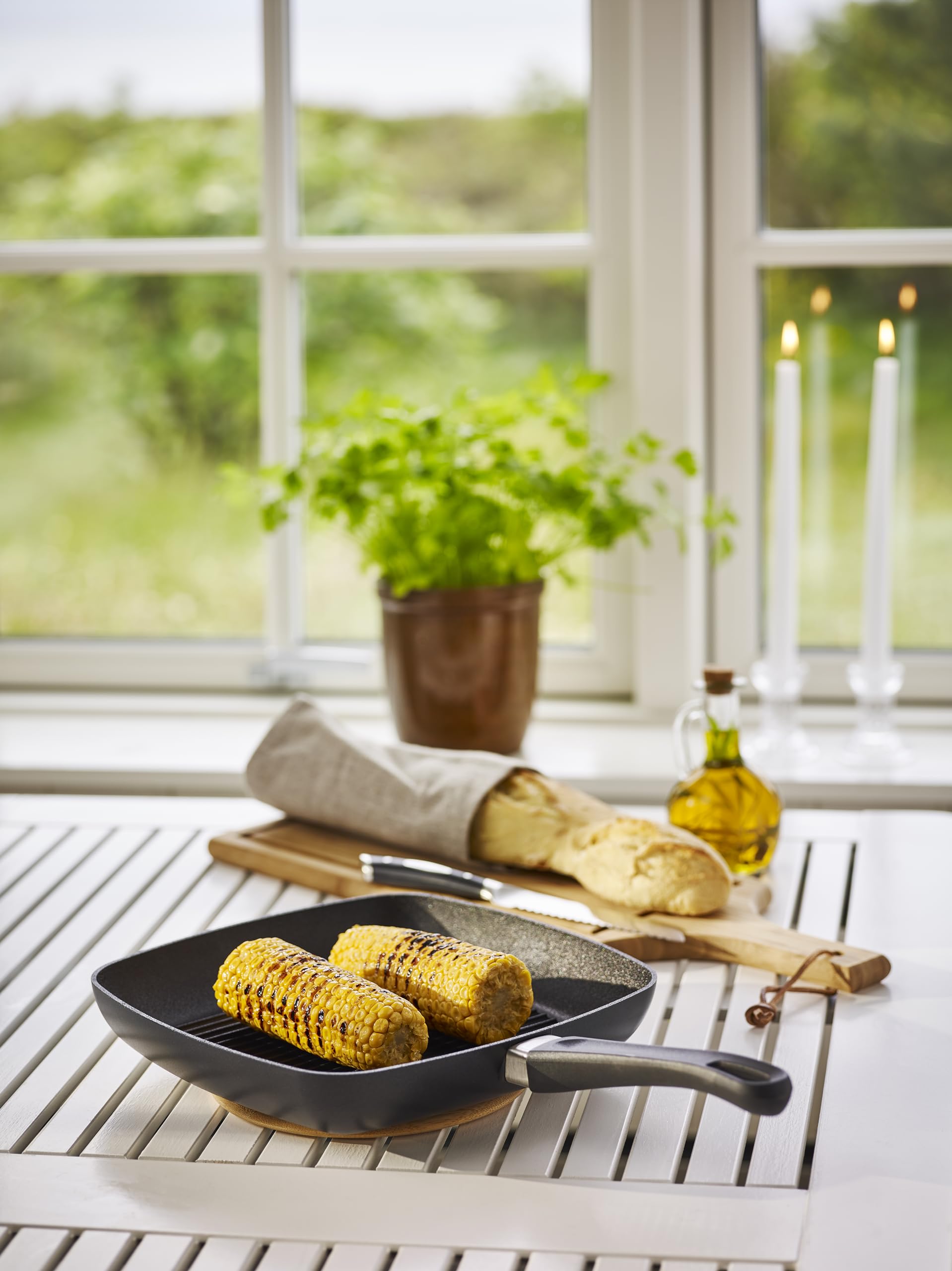 Scanpan Classic 10-1/2-inch Nonstick Square Grill Pan - Compatible with Gas and Electric Stovetops, Metal Utensil Safe, Oven Safe to 500°F, Dishwasher Safe, Black - Image 5