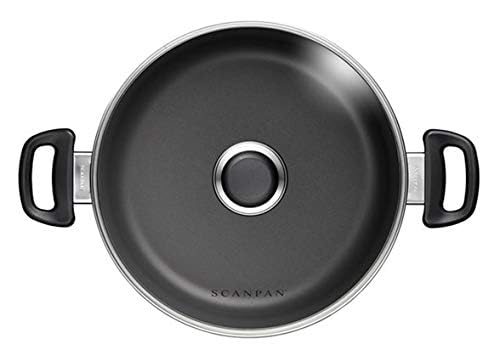 Scanpan Classic 4 1/2 Qt Nonstick Covered Low Sauce Pot – Metal Utensil Safe, Dishwasher & Oven Safe to 500°F, Works on Gas & Electric Stovetops, Black - Image 5