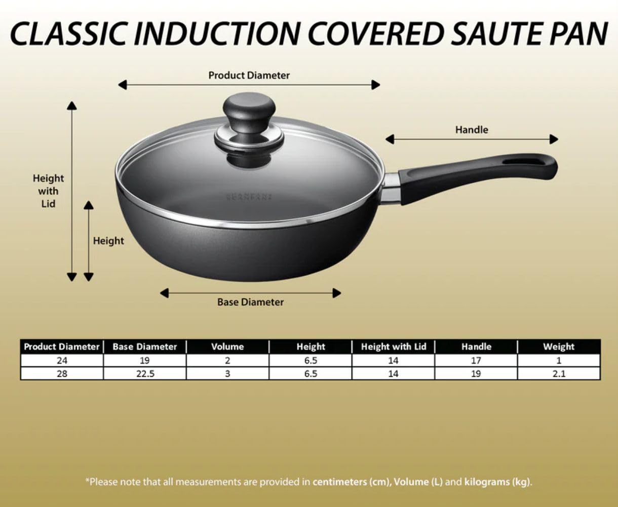 Scanpan Classic Induction 11 Inch Nonstick Saute Pan with Lid – Compatible with All Cooktops, Induction Ready, Metal Utensil Safe, Oven Safe to 500°F, Dishwasher Safe - Image 3