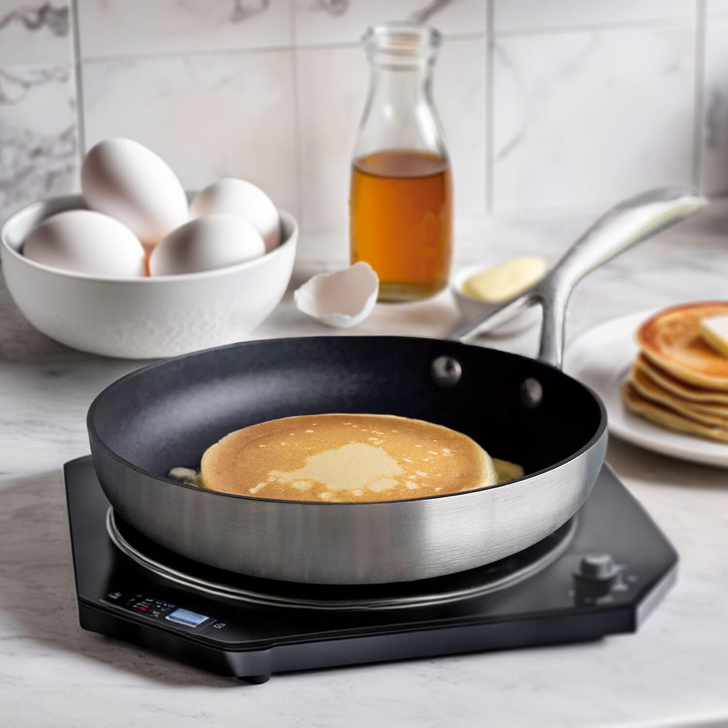 Scanpan CS+ 12 inch Nonstick Fry Pan – Compatible with All Cooktops, Induction Ready, Metal Utensil Safe, Oven Safe to 500°F, Dishwasher Safe, Black/Stainless - Image 3