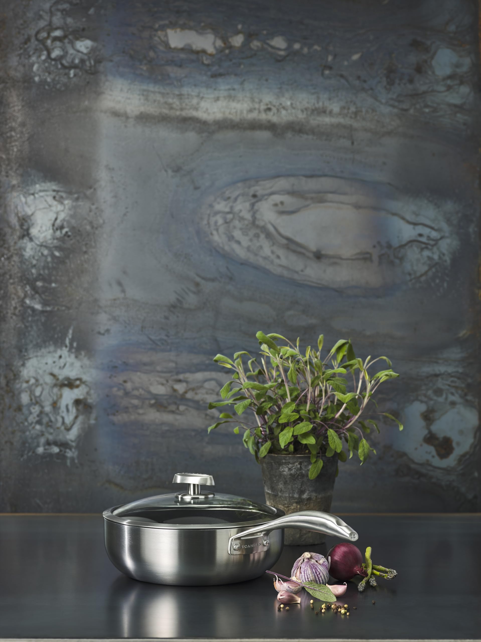 Scanpan CS+ Deep Sauté Pan with Lid, 4 qt, Silver - Image 3