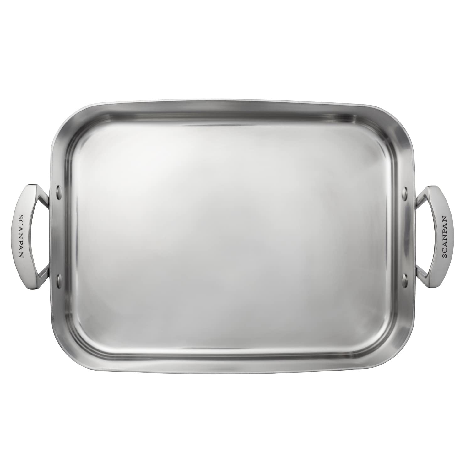 Scanpan Fusion 5 Stainless Steel 13.75 x 9.75 inch Roaster – Aluminum Core, Measuring Units, Drip-Free Rim, 18/10 Steel Interior, Oven Safe 480°F, All Cooktops, Induction, Silver - Image 4