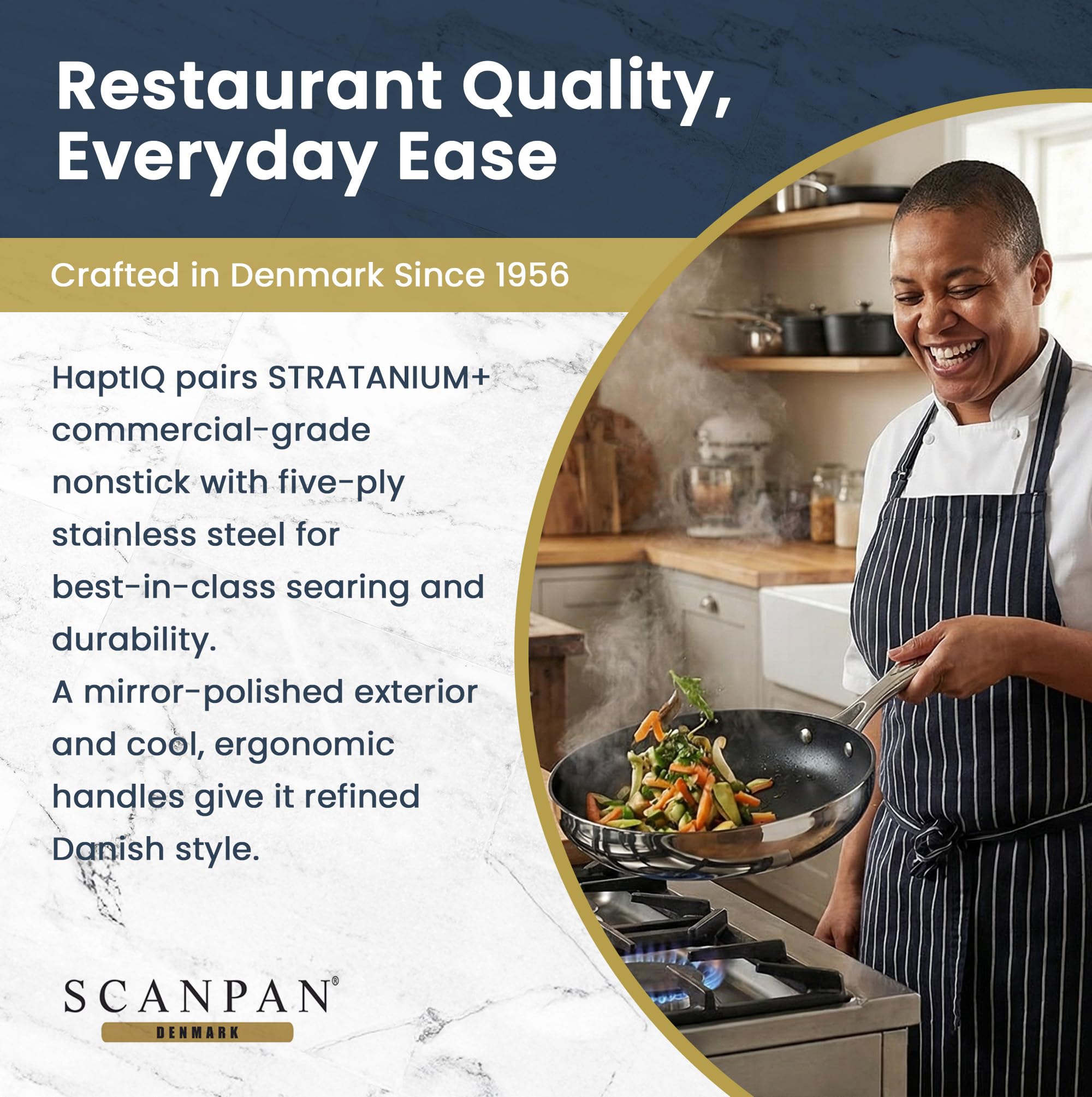 Scanpan HaptIQ 10 1/4 inch Stainless Steel-Aluminum Nonstick Fry Pan – Compatible with All Cooktops, Induction Ready, Metal Utensil Safe, Oven Safe to 500°F, Dishwasher Safe - Image 5