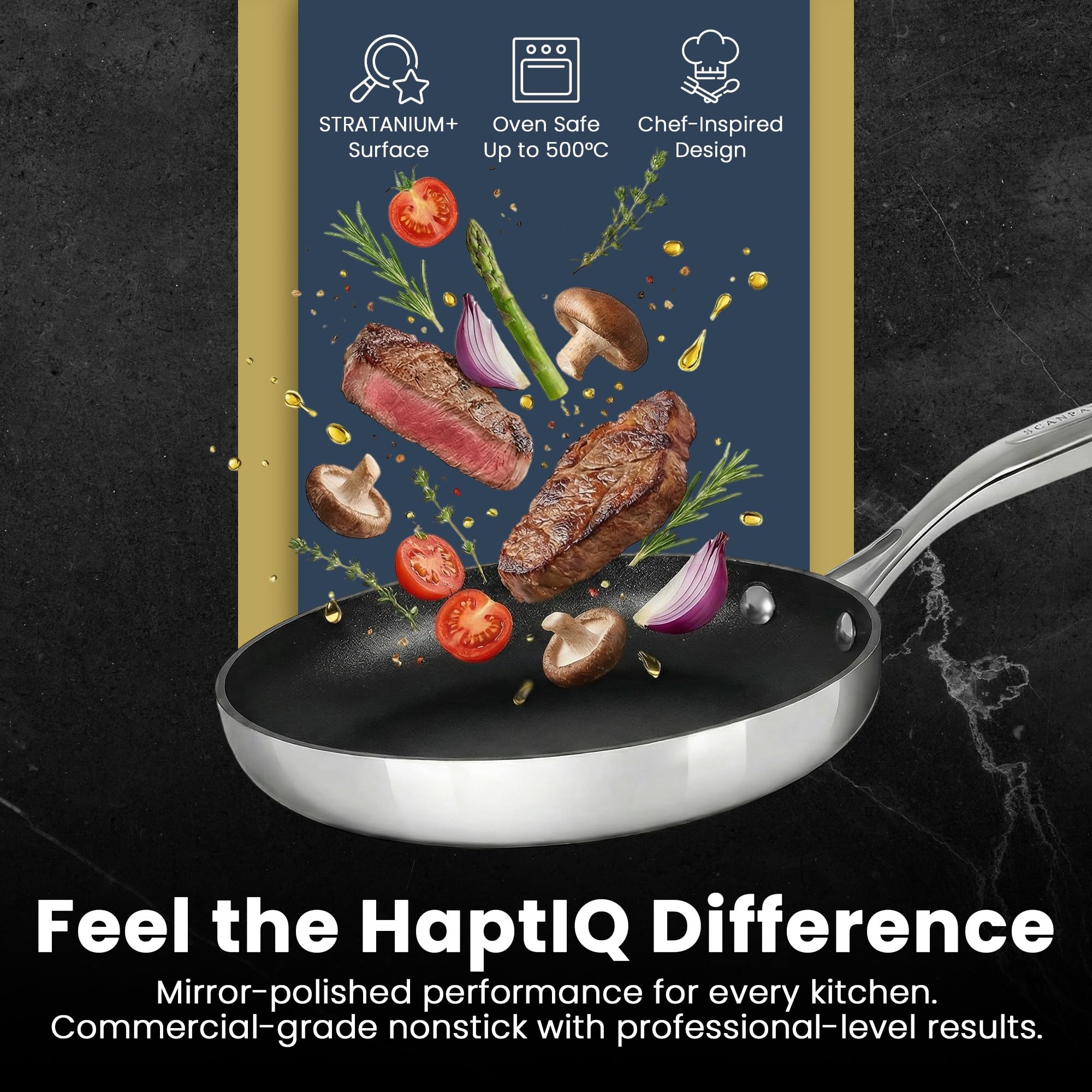 Scanpan HaptIQ 10 1/4 inch Stainless Steel-Aluminum Nonstick Fry Pan – Compatible with All Cooktops, Induction Ready, Metal Utensil Safe, Oven Safe to 500°F, Dishwasher Safe - Image 7