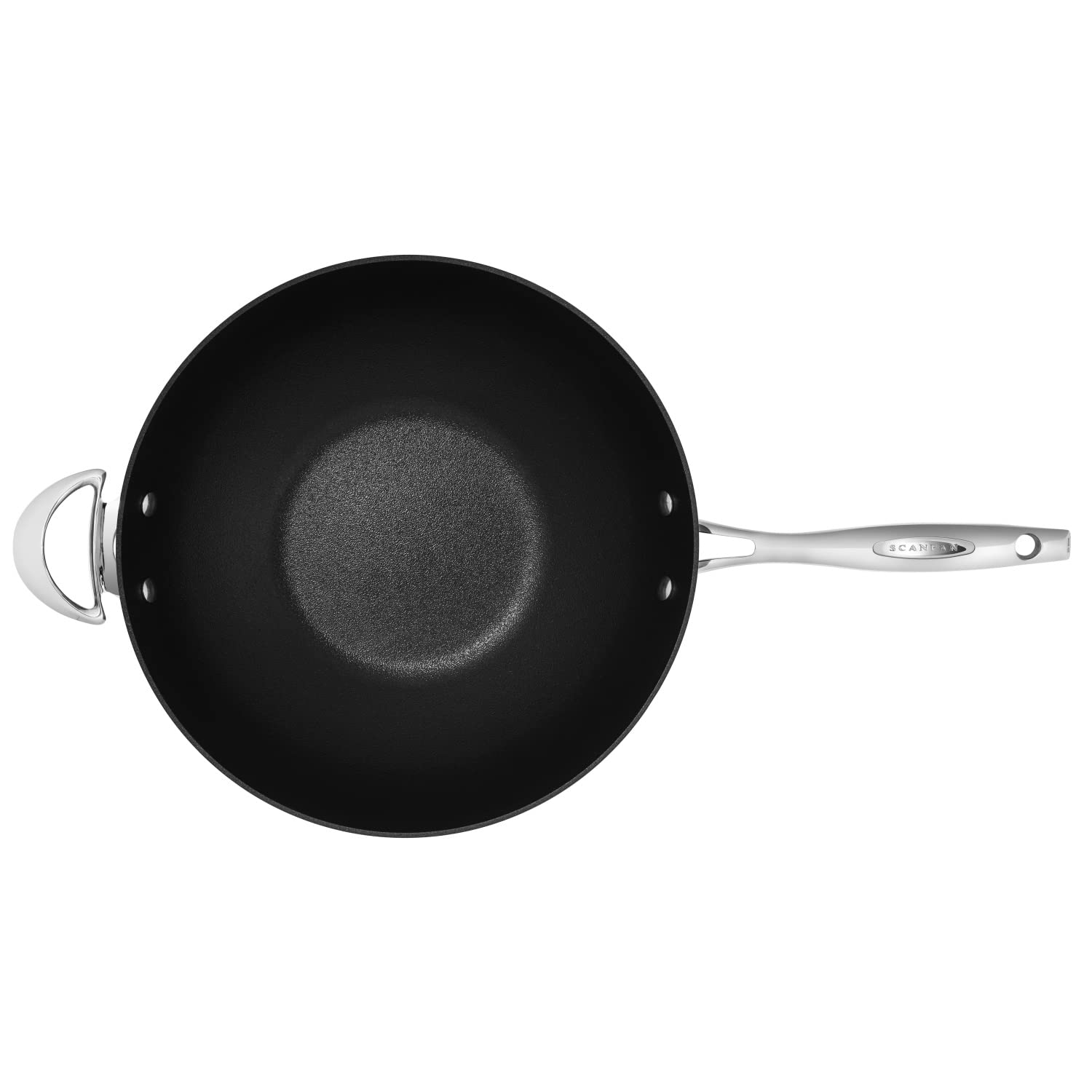 Scanpan HaptIQ 12 1/2 inch Stainless Steel-Aluminum Nonstick Wok – Compatible with All Cooktops, Induction Ready, Metal Utensil Safe, Oven Safe to 500°F, Dishwasher Safe - Image 3
