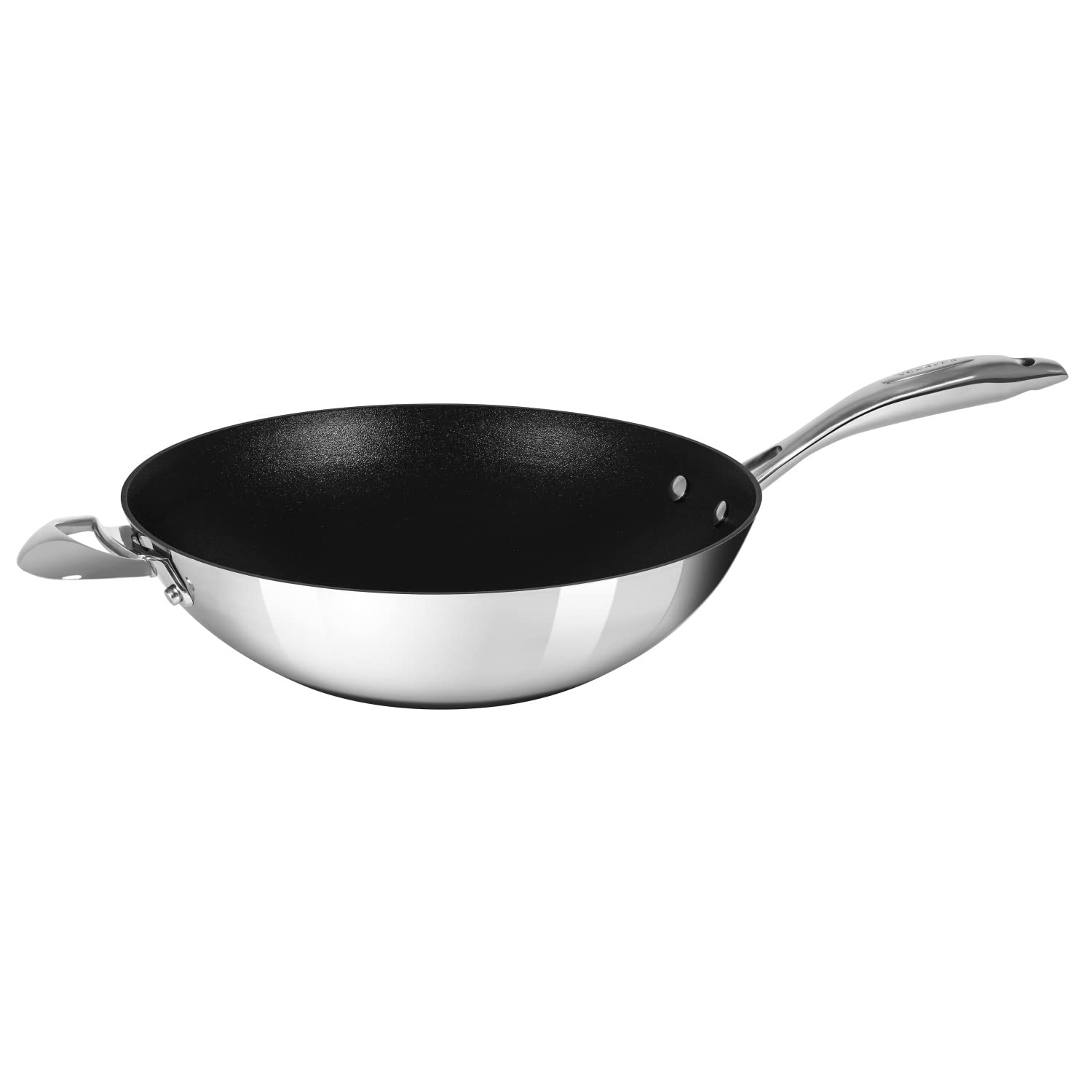 Scanpan HaptIQ 12 1/2 inch Stainless Steel-Aluminum Nonstick Wok – Compatible with All Cooktops, Induction Ready, Metal Utensil Safe, Oven Safe to 500°F, Dishwasher Safe - Image 4
