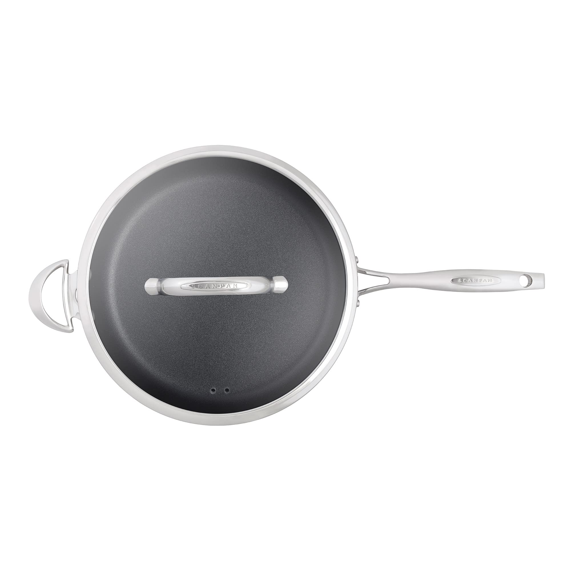 Scanpan HaptIQ 5.25 qt (12 1/2 inch) Stainless Steel-Aluminum Nonstick Saute Pan with Lid – Compatible with All Cooktops, Induction Ready, Metal Utensil Safe, Oven Safe to 500°F, Dishwasher Safe - Image 3