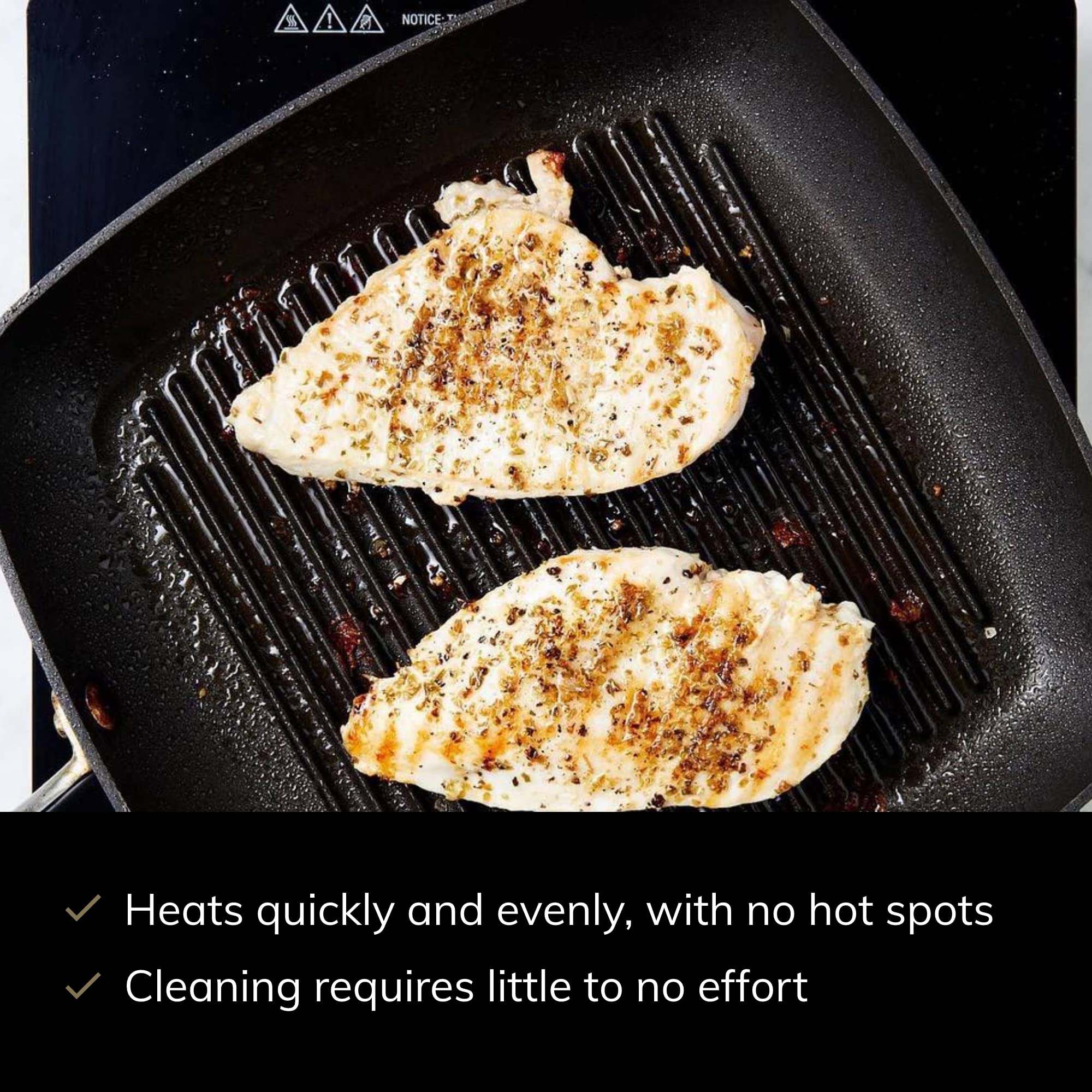 Scanpan Professional 10.5” Square Grill Pan & 11” Griddle - Easy-to-Use Nonstick Cookware - Dishwasher, Metal Utensil & Oven Safe - Made in Denmark - Image 5