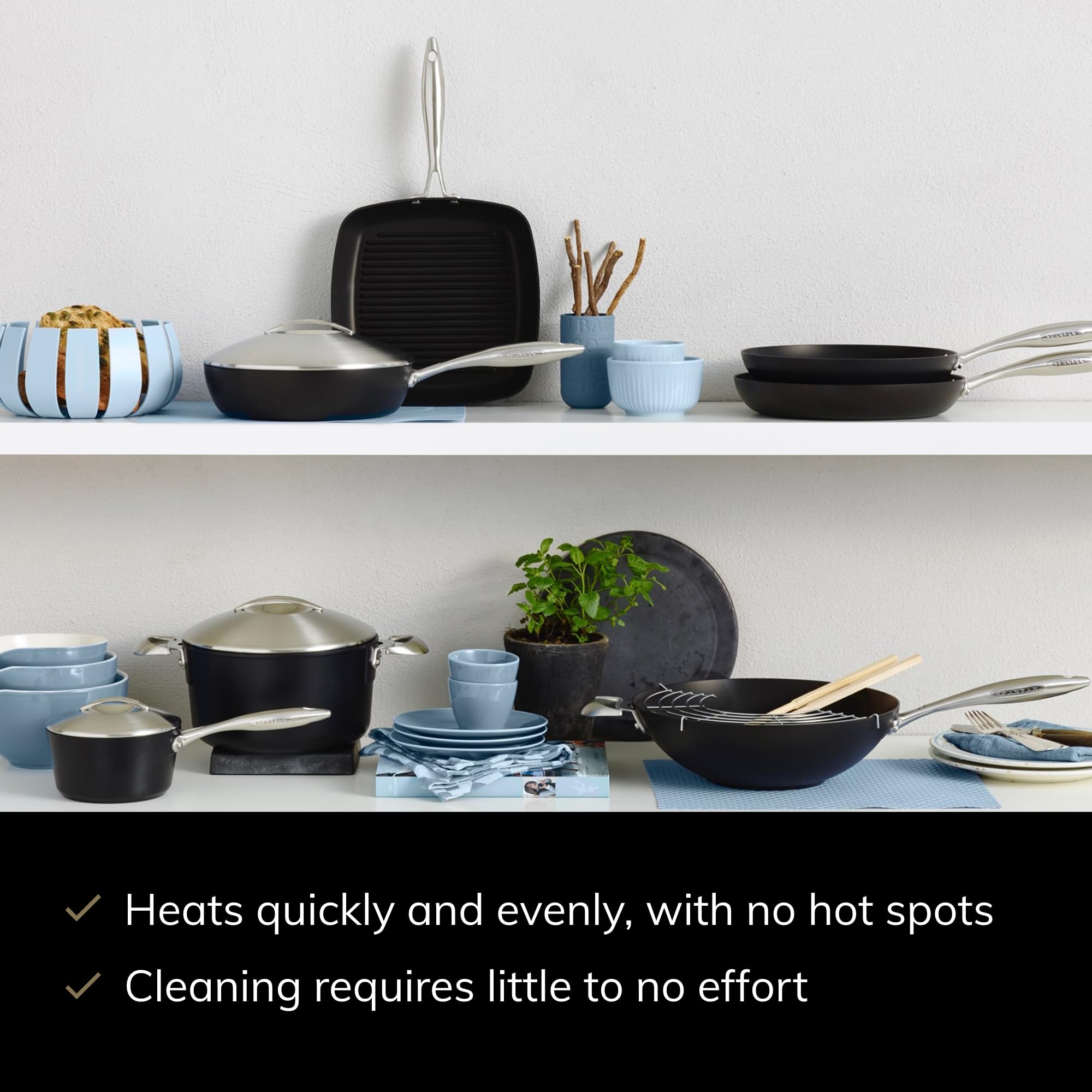 SCANPAN Professional 5-Piece Set - Easy-to-Use Nonstick Cookware - Dishwasher, Metal Utensil & Oven Safe - Made in Denmark - Image 5